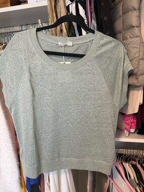 Light Sage Short Sleeve Women's Top - Casual Pullover